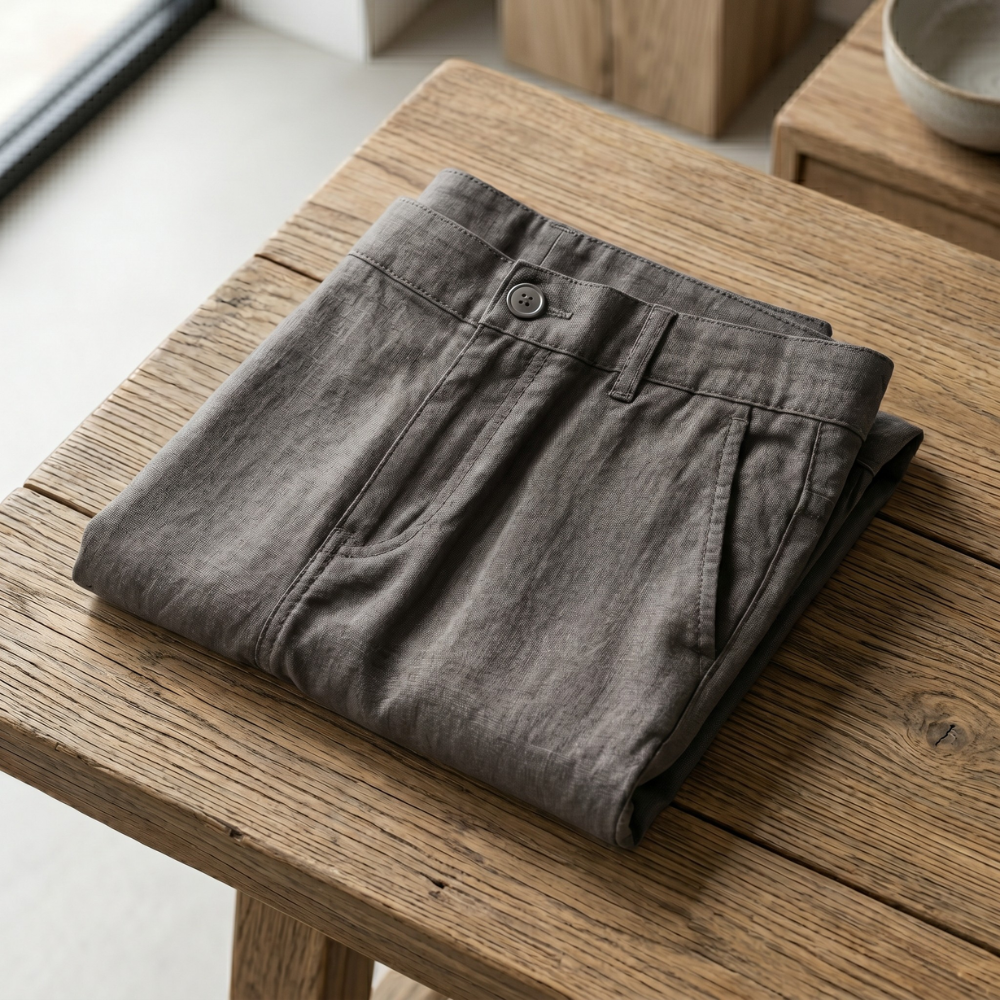 Riviera Men's Linen Shorts Gray