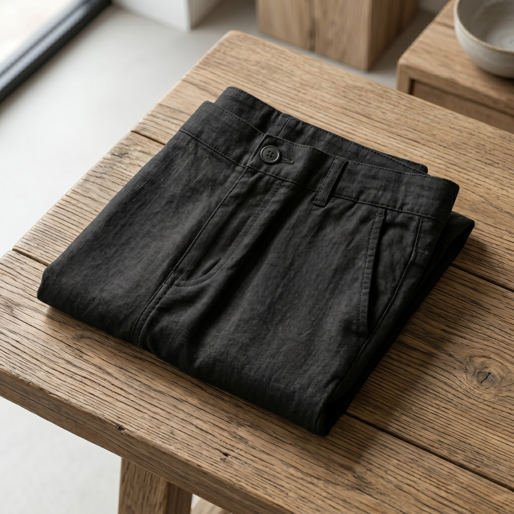 Riviera Men's Linen Shorts Black